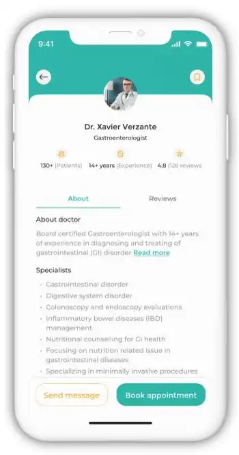 Mobile Doctor Profile Screen